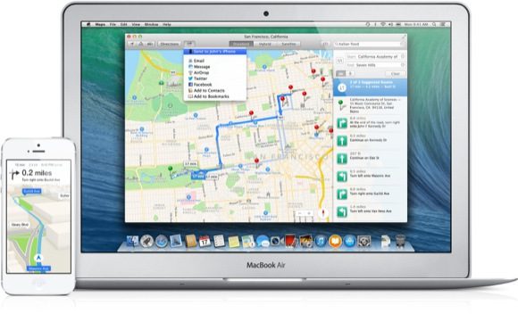OS X Mavericks Maps - MacBook Air