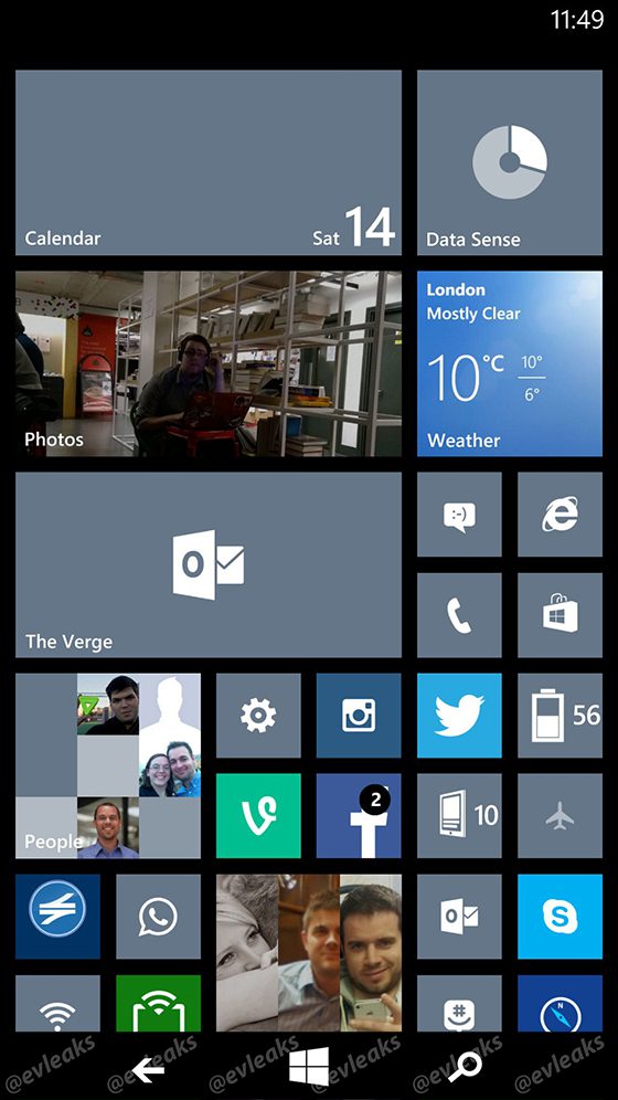 Windows Phone On-Screen Buttons
