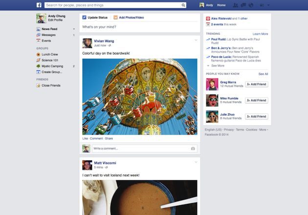 Facebook Newsfeed Redesign 2014
