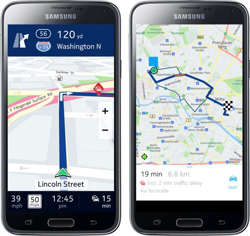 Nokia HERE Maps For Samsung Galaxy Smartphones